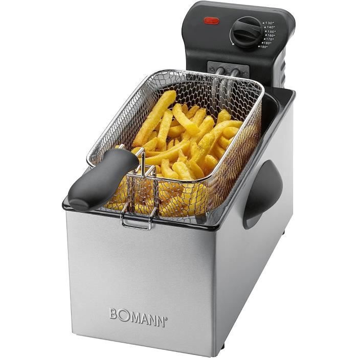 Friteuse électrique Bomann 3L – 2000W – Noir/Inox – Neuve Sous Emballage