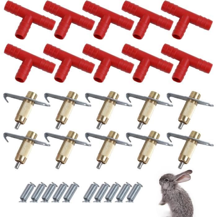 10 PCS Abreuvoir Lapin Mamelon Double Ressort - Eau Propre Et Stable Pour Lapins