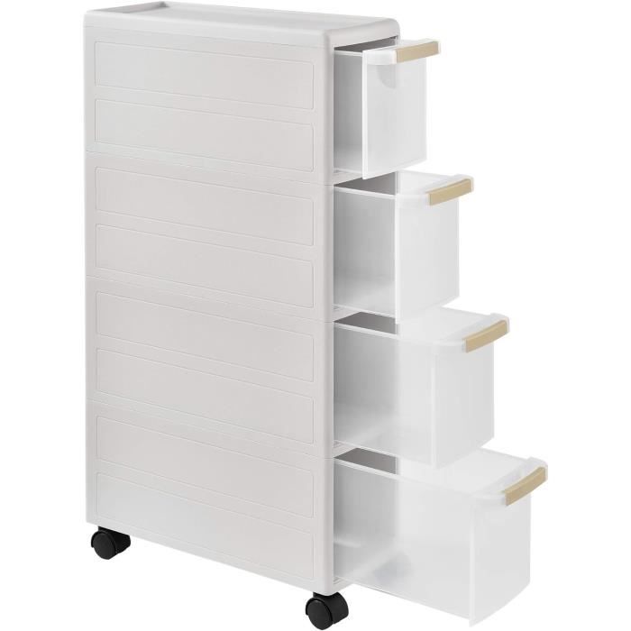 Chariot De Rangement 4 Paniers Sur Roulettes – Étagère Mobile IKEA Blanc