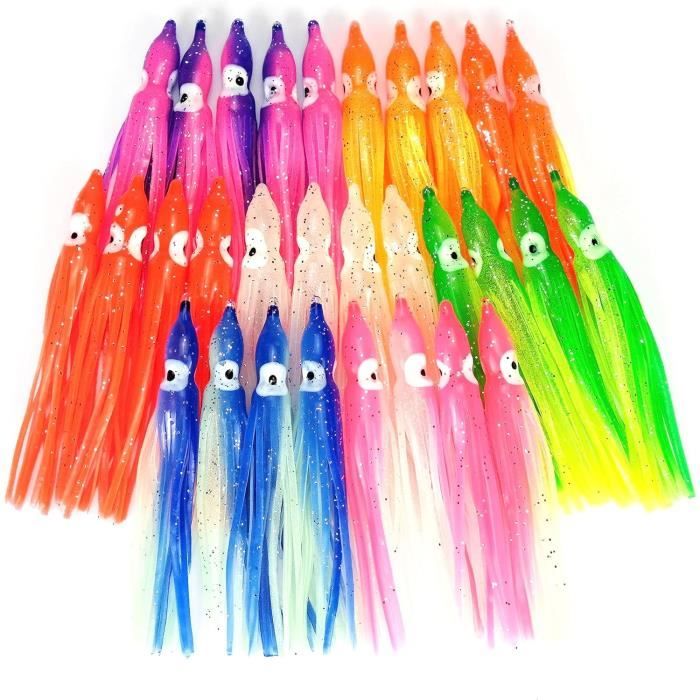Lot De 20 Leurres Pêche Octopus Pour Eau De Mer - Fournitures Et Outils De Pêche