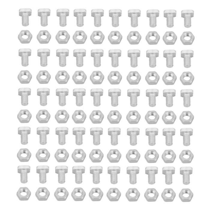 50 Boulons + 50 écrous Aluminium M6x50 Pour Serre, Jardin, Fixation Verre Et Structure - 4