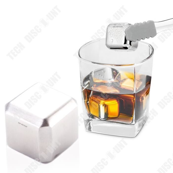 Feelhap Lot De 24 Glaçons En Acier Inoxydable 304 Réutilisables - Pierres à Whisky, Avec Clip Et Sous-Verres, Pour Boissons Sans Dilution
