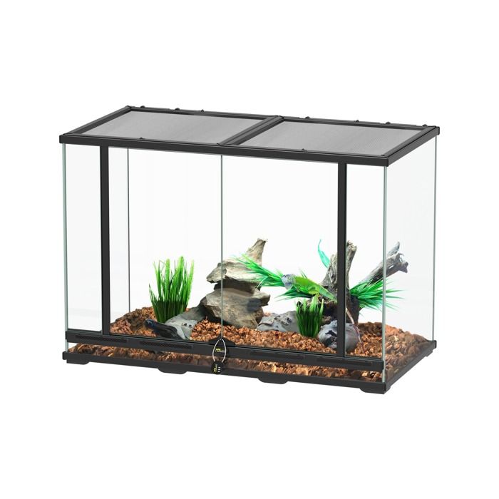 Comparer les prix de Terrarium reptile - TERRATLANTIS - 88x45x60 - Noir - Caméléon - Verre - Rectangulaire