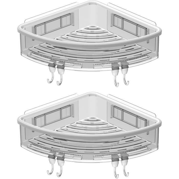 Lot De 2 étagères D'angle De Douche De 20,3 Cm, En Acier Inoxydable SUS304, étagères De Salle De Bain Pour Murs Carrelés, étagère D'angle Encastrée, Sans Perçage (brossée