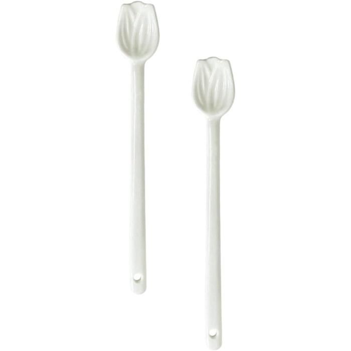 Cuillère à Café Céramique Forme Cœur Rose - Petite Cuillère Dessert Thé Espresso - Élégante Et Lavable Lave-Vaisselle