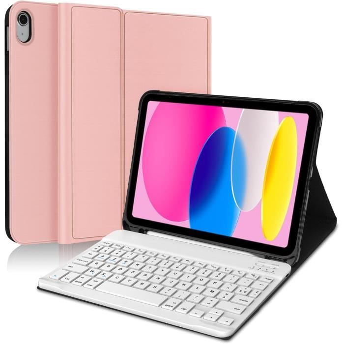 mobee Étui clavier magique pour iPad 10e génération 11 (2022) et iPad 11{^>e<^} (A16, 2025), étui avec clavier magnétique avec pavé tactile multi-touch, rétroéclairé, léger