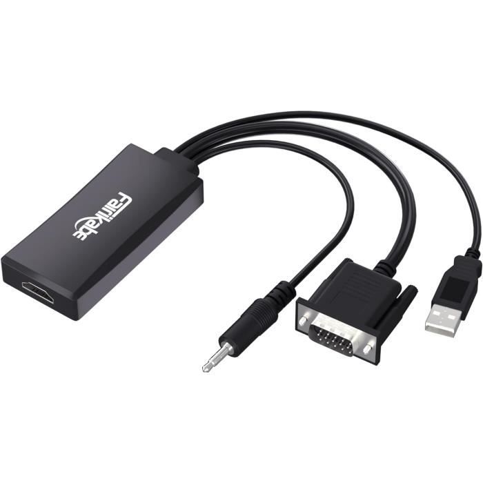AVSC VGA HDMI R2, Convertisseur Scaler VGA à HDMI Avec Audio   Black Box