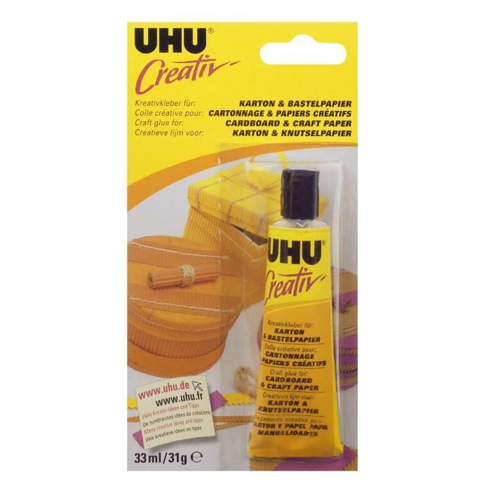 UHU Creativ' Cartonnages & Papiers Créatifs 33ml