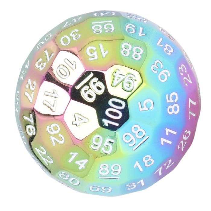 Dé Polyédrique D100 En Métal DollaTek – 100 Faces, 50 Mm, Couleur Bronze, Pour DND Et Jeux De Rôle