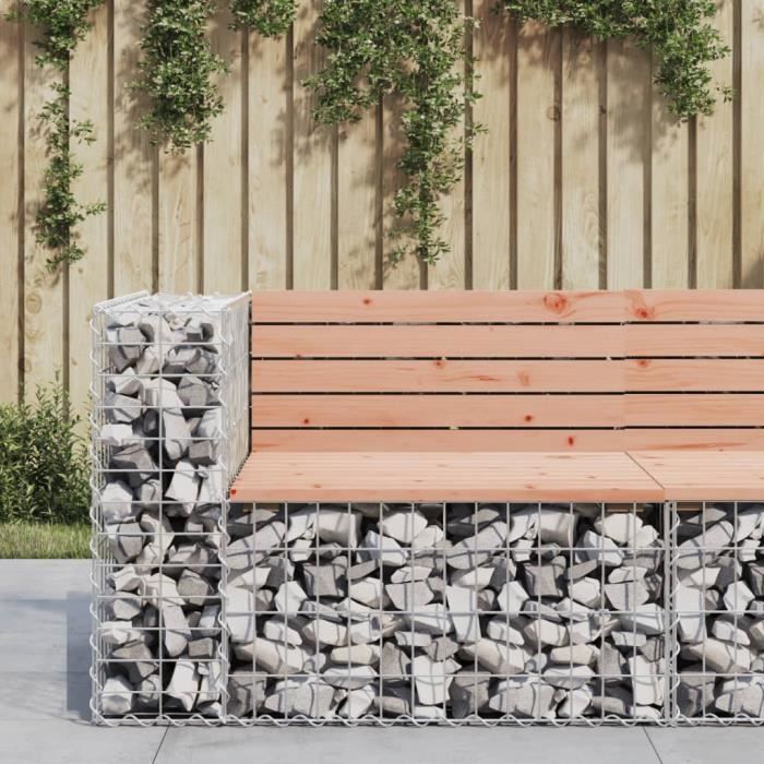 vidaXL Banc jardin design gabion 92x71x65 5 cm bois massif de douglas 834381
