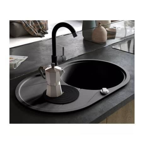 Évier de cuisine en granit VIDAXL Bac unique Ovale - vue 2