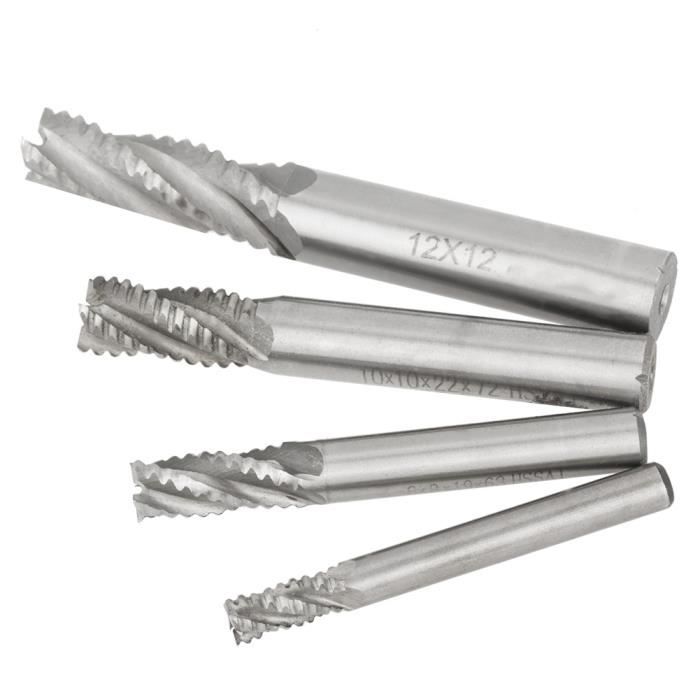 Set De 7 Fraises Brise-copeaux 4 Dents - Diamètres 6 à 20mm - Acier Rapide Pour Fraiseuse
