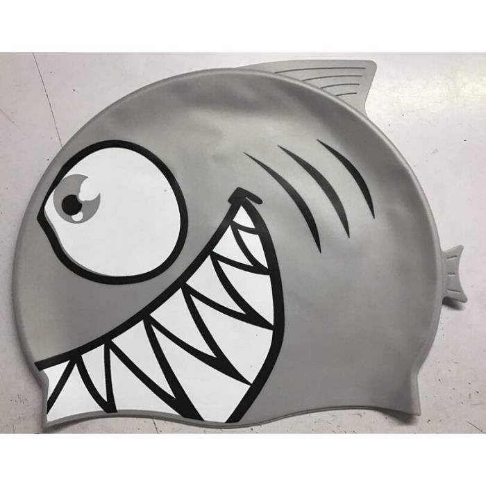 SEAC Fancy Shark Bonnet De Bain Silicone Enfant – Requin Fun Bleu Clair, Taille Unique Junior