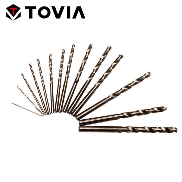 QUARKZMAN 12pcs Cobalt Perceuse Foret Hélicoïdal Mèches,1.3mm M35 Haute-Vitesse Acier Métrique Torsion Droit Tige Perceuse Embouts Pour Métal Inox Acier Cuivre Aluminium Fonte