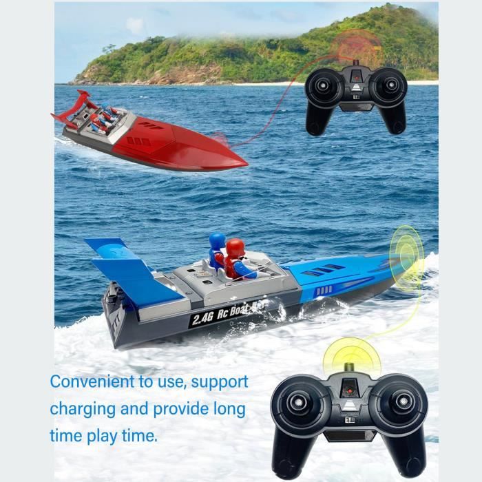 Bateau Télécommandé Électrique – 2.4G – Double Hélice – Jouet De Charge