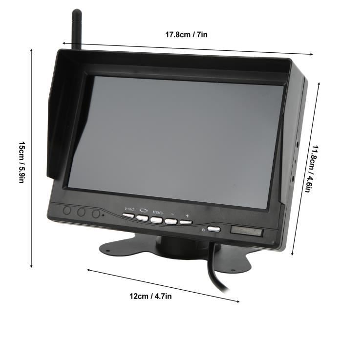 Kit Caméra De Recul Sans Fil 7" IPS - Caméra étanche IP68, Vision Nocturne, Détection Angles Morts - Pour Camion, Camping-car, Remorque 12V-36V