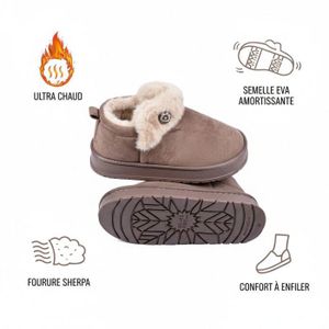 Chaussons BeComfy En Cuir Véritable Unisex 36-46 EU - Semelle Antidérapante Confortable