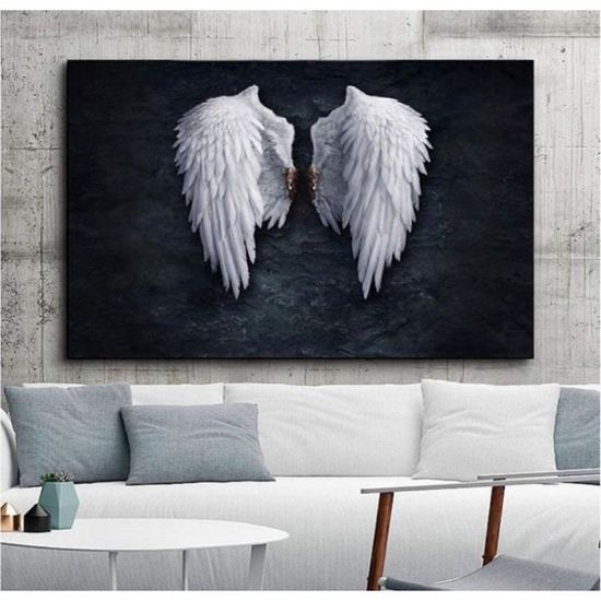 Tapisserie Lumineuse Ailes D'ange UV - 150x198 Cm, Rose, Phosphorescente, Pour Chambre Ado Et Fêtes