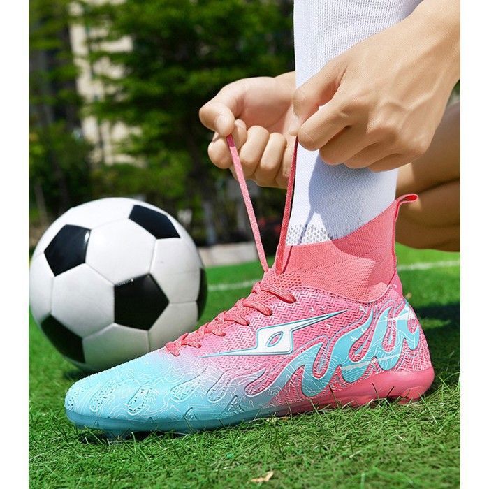 Chaussures De Football/futsal Enfant Garçon Fille - Crampons Moulés Antidérapants, Fermeture Velcro - Entraînement
