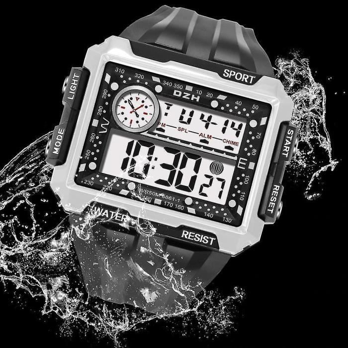 Montre connectee LED Digital Watches Mens Luxury Brand Fashion Men s Sports Watch Blanc D654305507 Cdiscount Telephonie