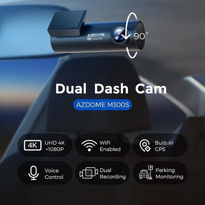 TOGUARD Camera de voiture 4K avant et 1080P arriere WDR Super vision  nocturne Dashcam 310° camera embarquee detecteur de mouvement - Cdiscount  Auto