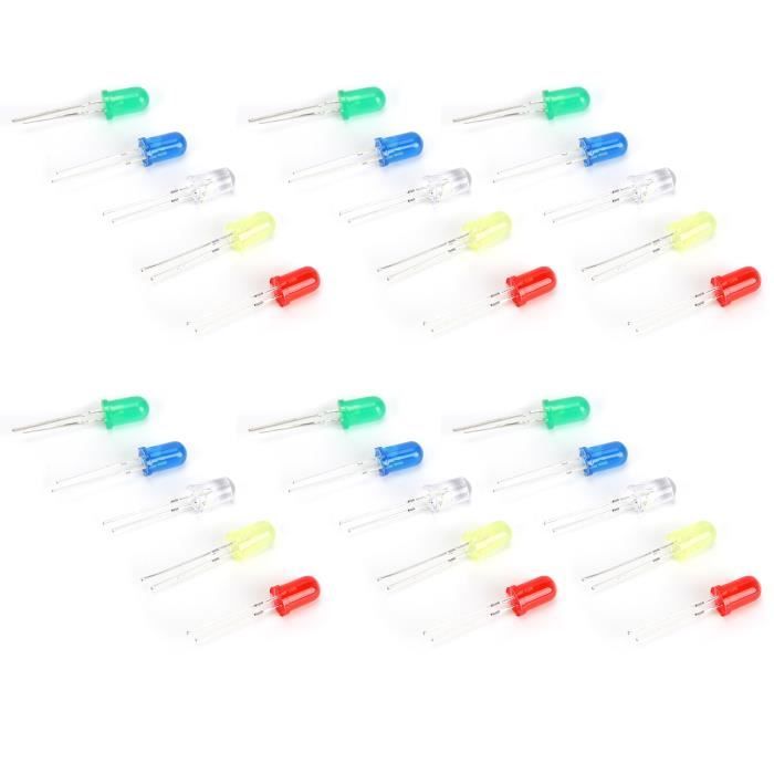 4Pcs 5mm LED Lumières de voiture RC, phares LED accessoires pour véhicule modèle RC voiture(2# White Light