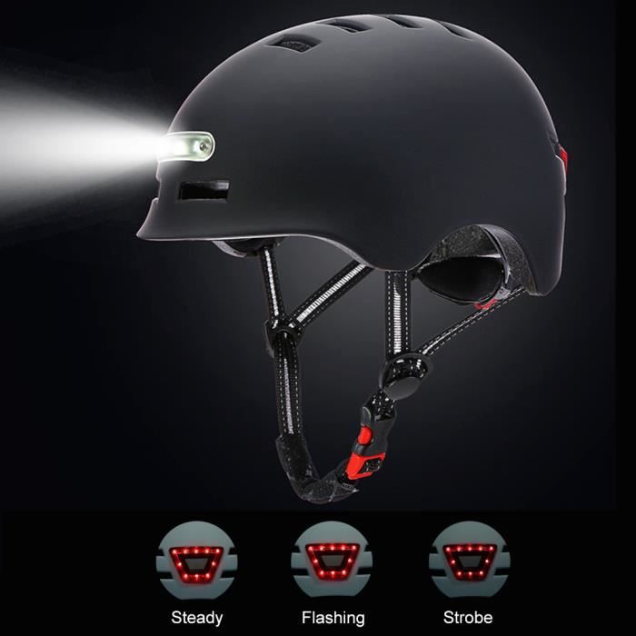 Casque de vélo avec Phare LED Intégré et Casque Arrière léger pour Hommes  et Femmes