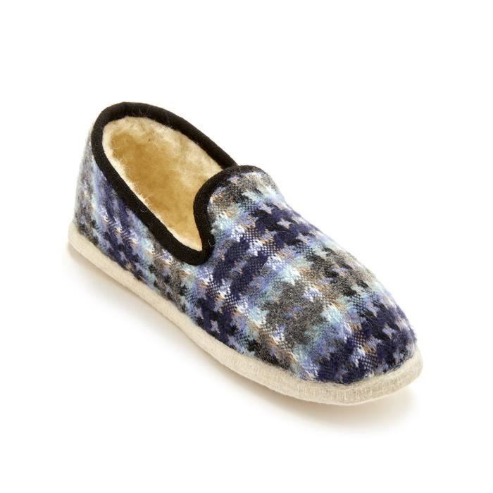 Pantoufles fourrées semelle silencieuse