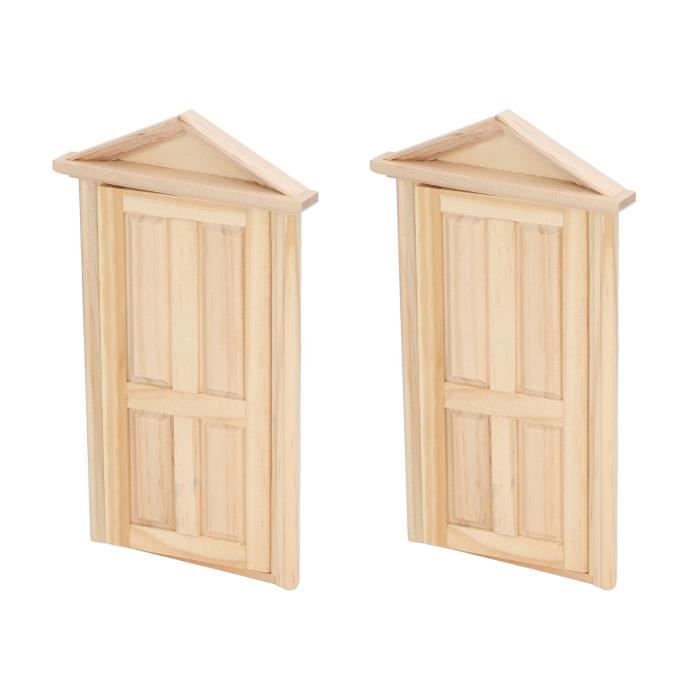 Porte Miniature 1/12 En Bois – Style Elfe Pour Maison De Poupée – Cadeau Créatif Dès 3 Ans – 18 X 9 Cm