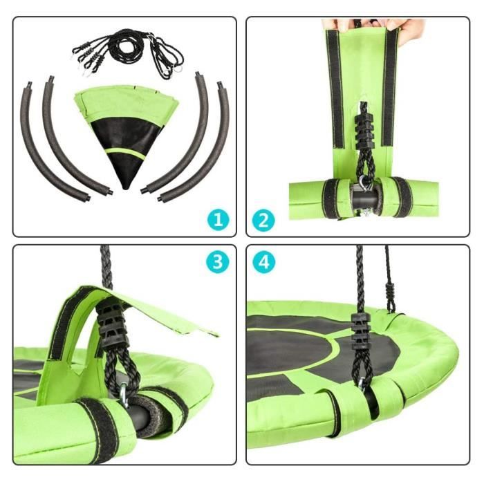 Balançoire Nid d'Oiseau en Tissu Oxford Vert Willonin® pour Enfant/Adulte - Extérieur/Intérieur