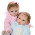 RUMOCOVO® Poupées de bébé Reborn en vinyle et Silicone souple, 22 pouces, 55 cm, jumeaux , jouet pour enfants-2