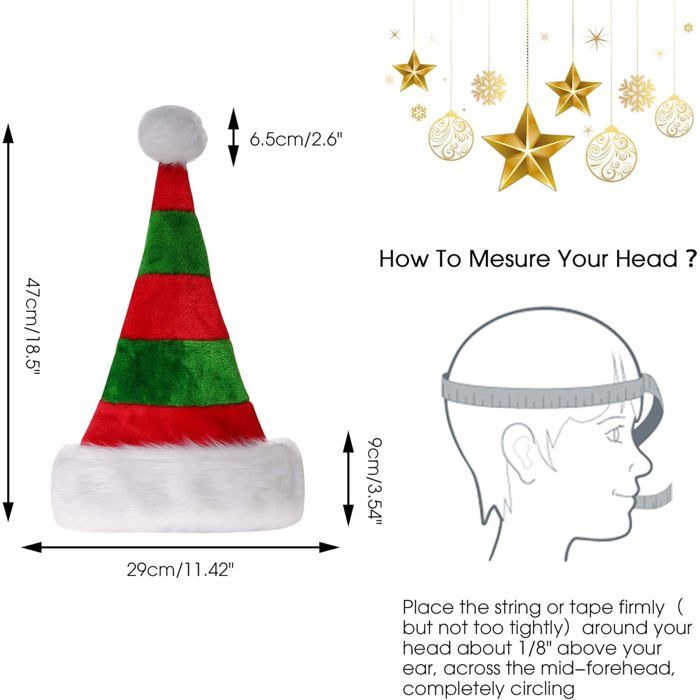 Bonnet Père Noël Rouge 20 Bonnets Père Noël Velours - Unisexe