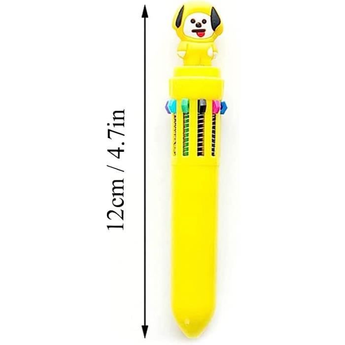 Stylo 10 Couleurs En 1 - Bille 0,8 Mm - Pour école, Bureau, Journal, Dessin - Multicolore Pratique