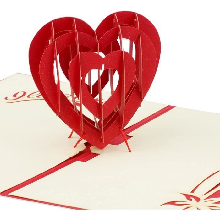 2 Pack Rose et Amour Carte, 3D Carte Pop Up Carte de Voeux, Mariage Cartes  Anniversaire Saint Valentin Carte Origami Cadeau p[L89] - Cdiscount Beaux- Arts et Loisirs créatifs