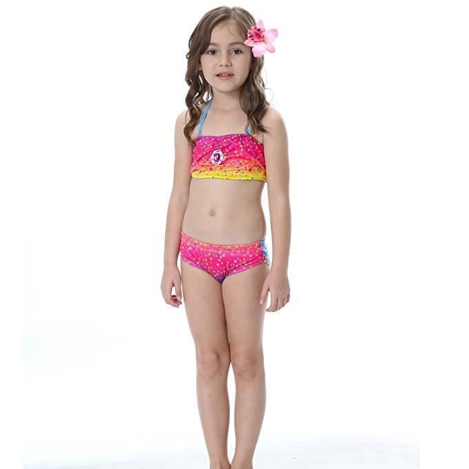 3-12 ans Fille Sirène Maillot de bain Trois pièces Sirène Princesse Queue  Bikini Maillot de bain Trempage Hot Spring Beach Dress Up