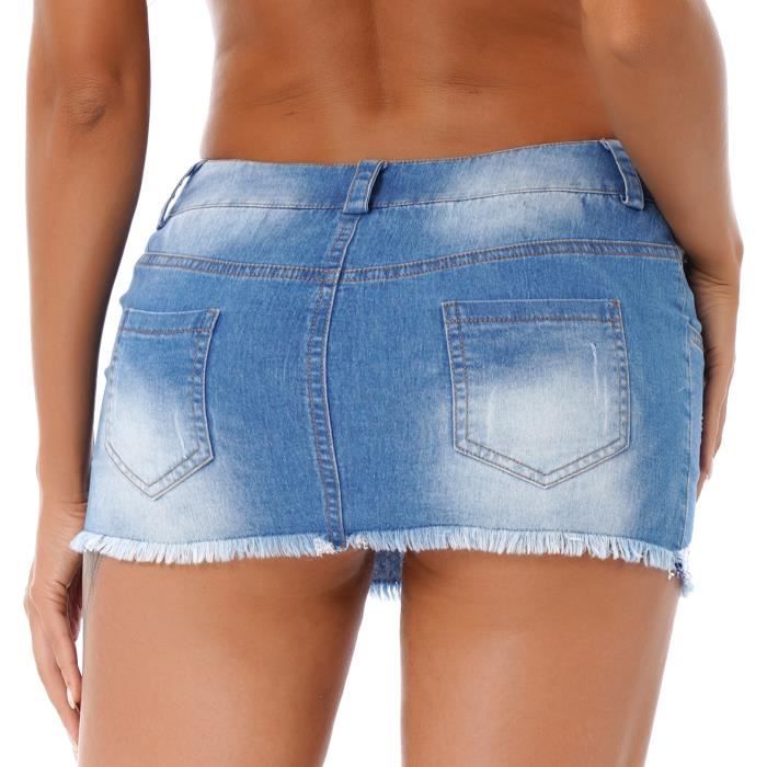 Mini jupe en jean femme hot sale