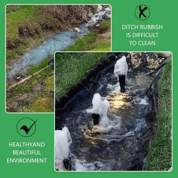 Bâche De Bassin Préformée Noire 4 X 6 M/7 X 8 M/8 X 10 M/10 X 15 M, Membrane Durable Pour Cascades Extérieures, Fontaines De Jardin Et Bassins à