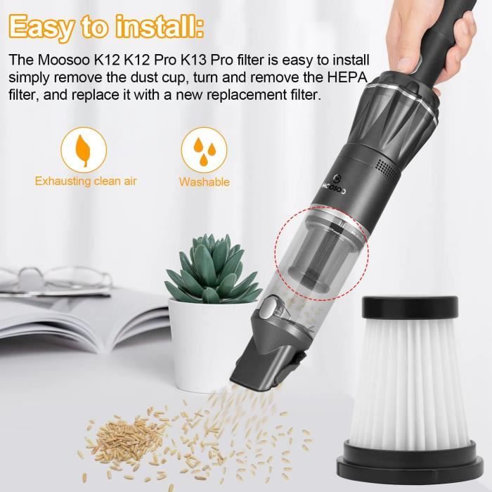 Filtres HEPA Lavables Pour Aspirateur à Main Genius Invictus One 1.0 X7 - Lot De 4, Réutilisables - Améliore La Filtration Et Protège Le Moteur