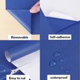 OUTAD® Papier Peint Bleu Papier Adhésif pour Meuble Chambre Salon Cuisine Bureau Table Armoire Placard - 60x300cm-3