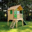 AXI Laura Maison Enfant avec Toboggan vert | Aire de Jeux pour l'extérieur en marron & vert | Maisonnette /Cabane de Jeu en Bois-3