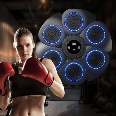Machine De Boxe Musicale Murale Bluetooth – Entraînement Intelligent Avec 15 Vitesses, Gants Inclus, Compteur & Haut-Parleur