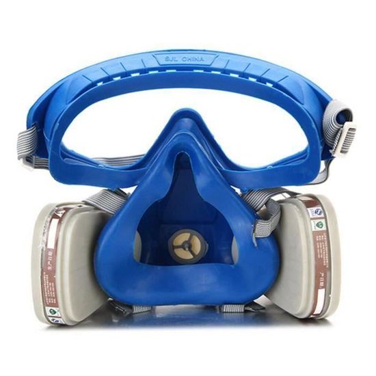 Masque Complète à Gaz Respirateur & Lunettes Filtrage Protection Peintre  Chimique Anti Poussière Silicone
