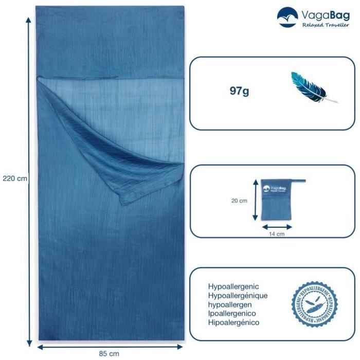 Sac de couchage Vagabag Drap de Sac de Couchage en Soie Naturelle