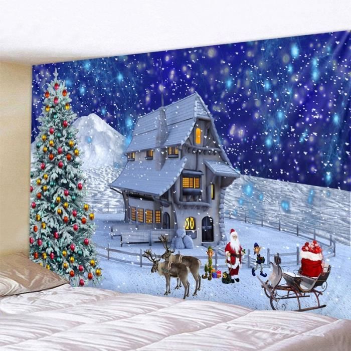Tapisserie Vintage Ambiance De France – Noël Lapins écureuils – 55 Pouces