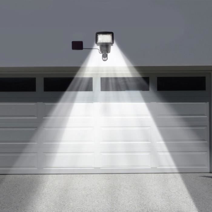 Projecteur solaire 120 led avec détecteur de mouvement - IDMARKET - Noir -  Aluminium - LED - Energie solaire - Cdiscount Maison