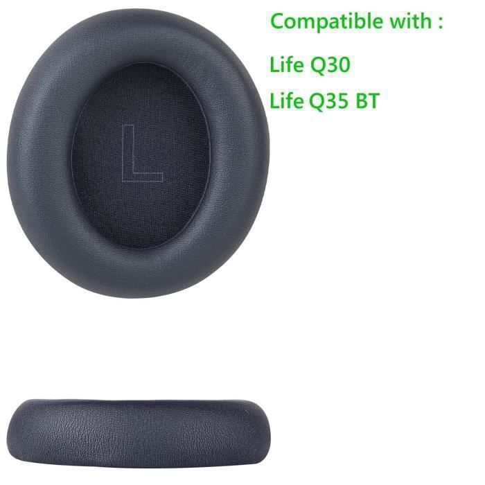 Coussinets De Remplacement Pour Casque Anker Soundcore Life Q30/Q35 - Cuir Protéinique Doux, Isolation Phonique