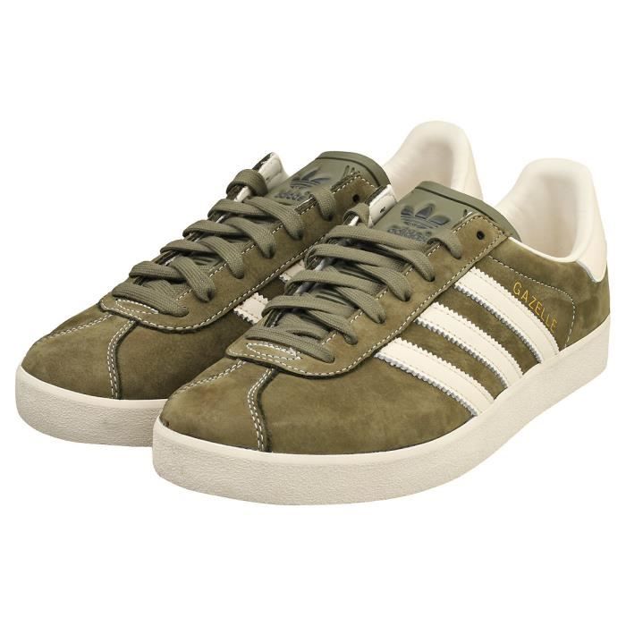 Baskets adidas GAZELLE 85 Homme Cuir Lacets Vert Blanc Vert blanc Cdiscount Chaussures