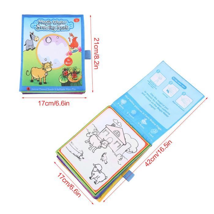 Livre De Coloriage Magique à Eau JoyPlus - 4 Thèmes Réutilisables - Stylos Inclus - Jouet éducatif Enfant