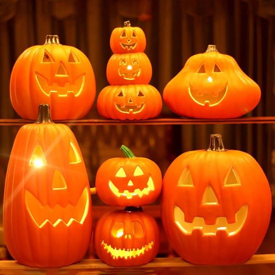 VAZILLIO Lanterne Citrouille Halloween 8 Modes - Décoration Intérieur Extérieur Lumineuse