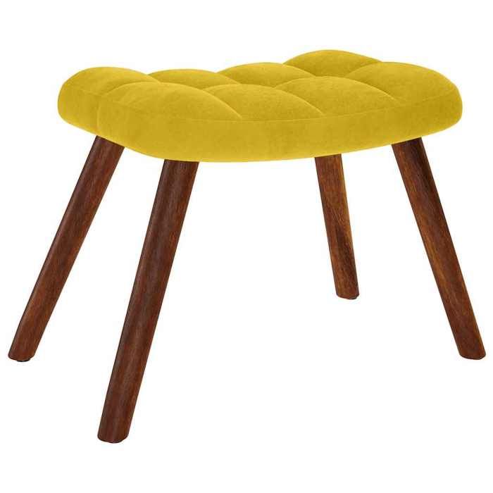 KEENSO Chaise à dossier haut jaune velours conception de bouton 111607 KEENSO Chaise à dossier haut jaune velours conception de bouton 111607
